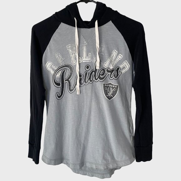 NFL Tops - NFL Oakland Raiders Hoodie Women's Small Gray Black Pullover Football Sweatshirt